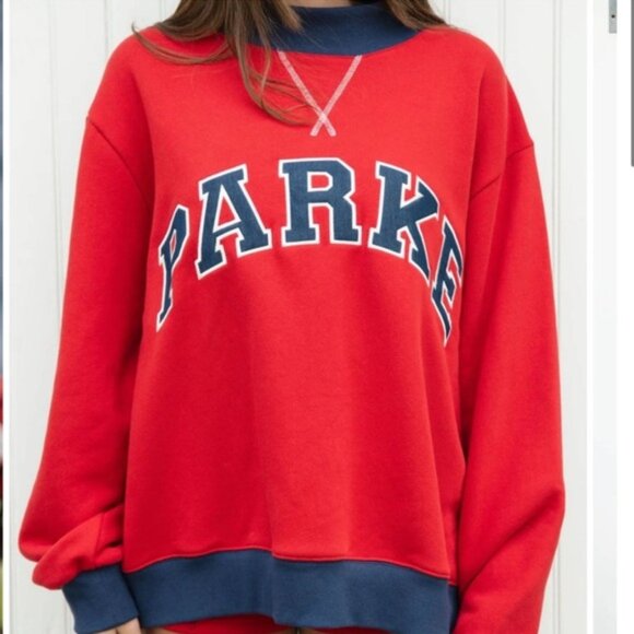 Parke Varsity Red and Navy Sweatshirt NWT - Picture 9 of 9